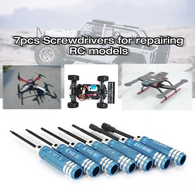 7Pcs 1.5 2.0 2.5mm RC Hex Driv - Rc Helicopter Tool Kit avaliação e preço