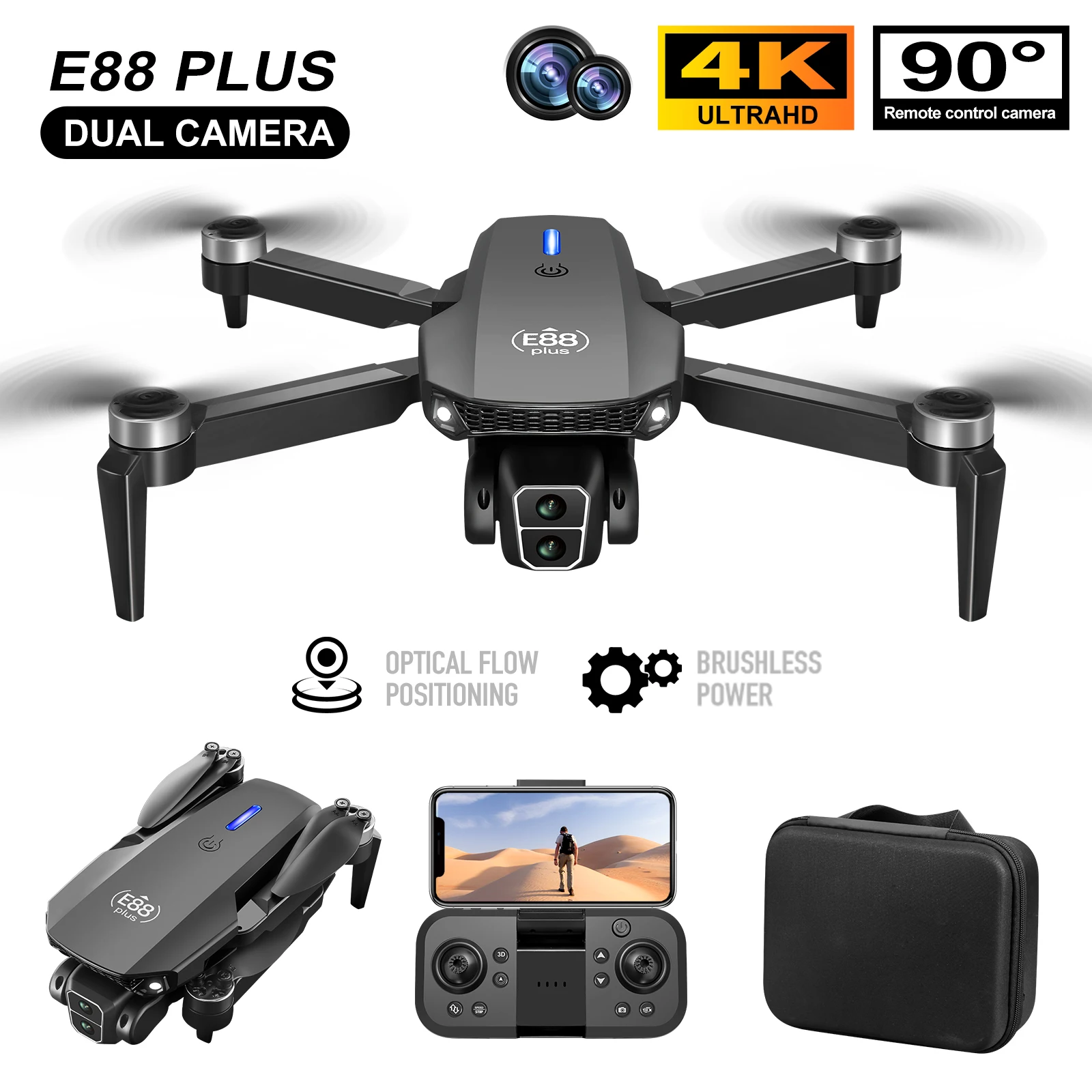 New E88 Plus Quadcopter Drone: - Rc Helicopter Electric avaliação e preço