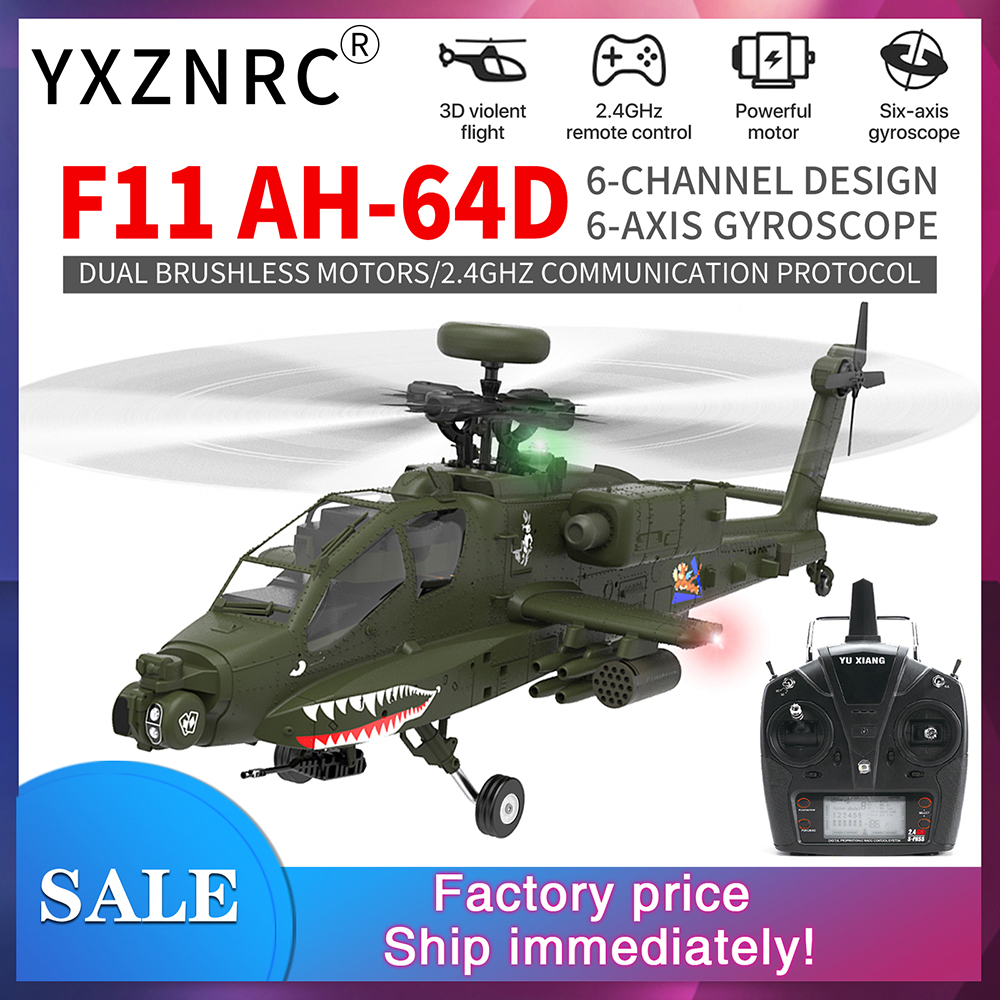 YXZNRC F11 AH-64D Apache RC He - Rc Helicopter Gyro avaliação e preço