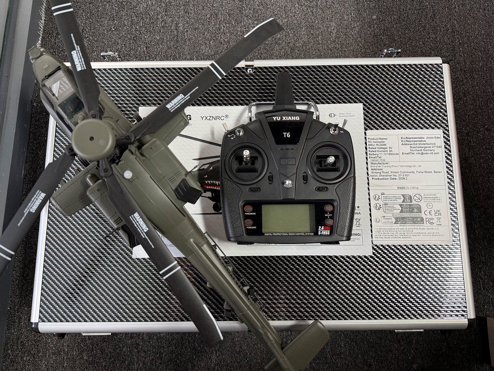 YXZNRC F11 AH-64D Apache RC He - Rc Helicopter Gyro avaliação e preço