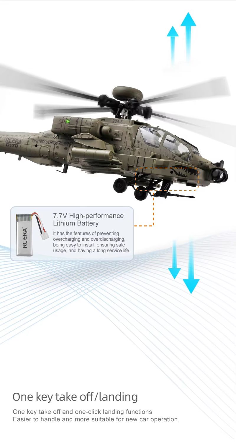 New In Stock RC Era Ah-64d Apa - Rc Helicopter Single Rotor avaliação e preço